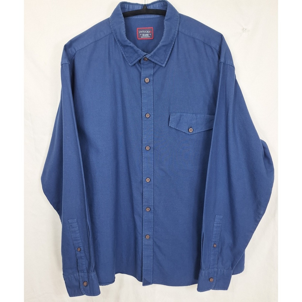UNTUCKit Men's Long Sleeve Button‎ up Solid Navy Size XXL
